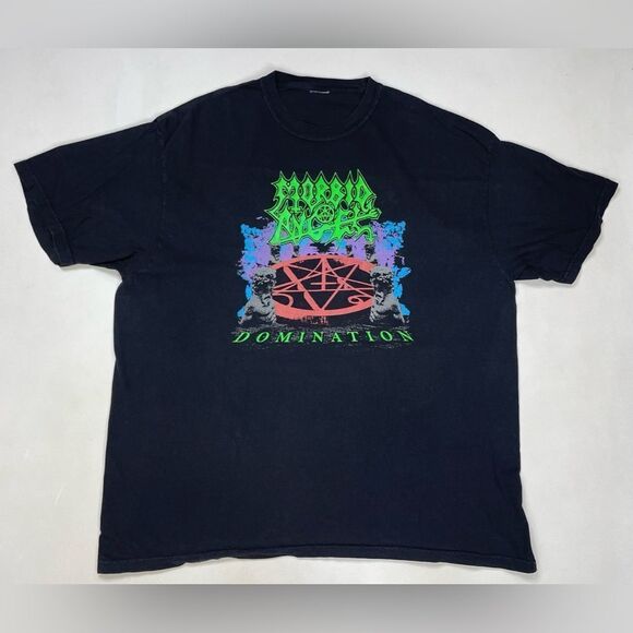 Morbid Angel Domination Graphic T-shirt Men XXL Black Short Sleeve Music - Picture 1 of 5